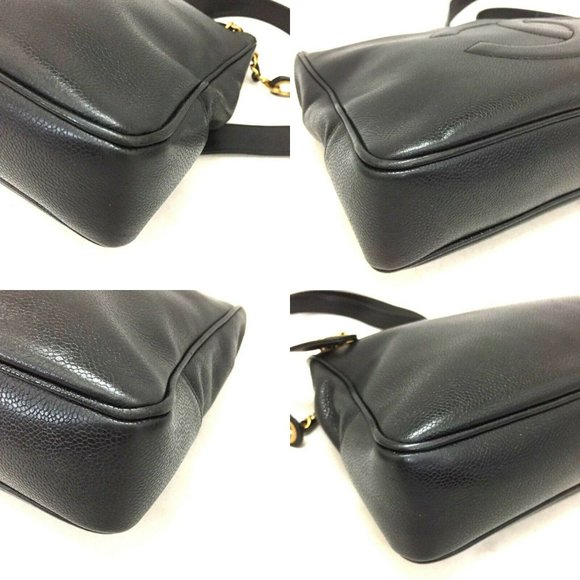 CHANEL CC Logo Caviar Skin Chain Shoulder Tote Bag - Picture 6 of 12